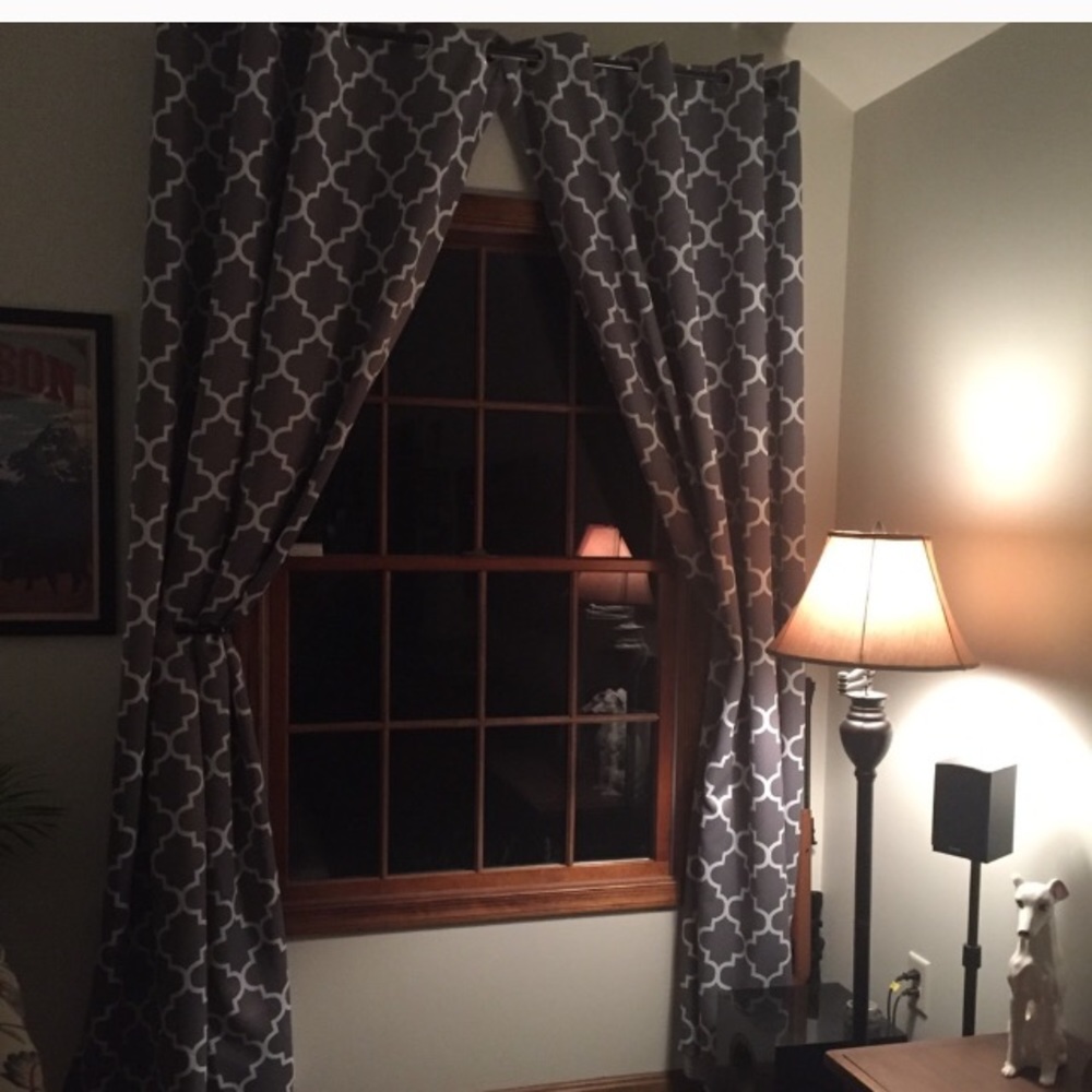 Two sets (4 panels) blackout grey curtains